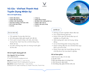 VINFAST VŨ GIA THANH HOÁ TUYỂN DỤNG